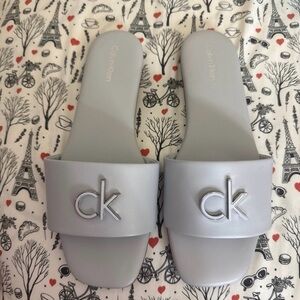 Calvin Klein Slide Sandals – Light Blue – New in Box